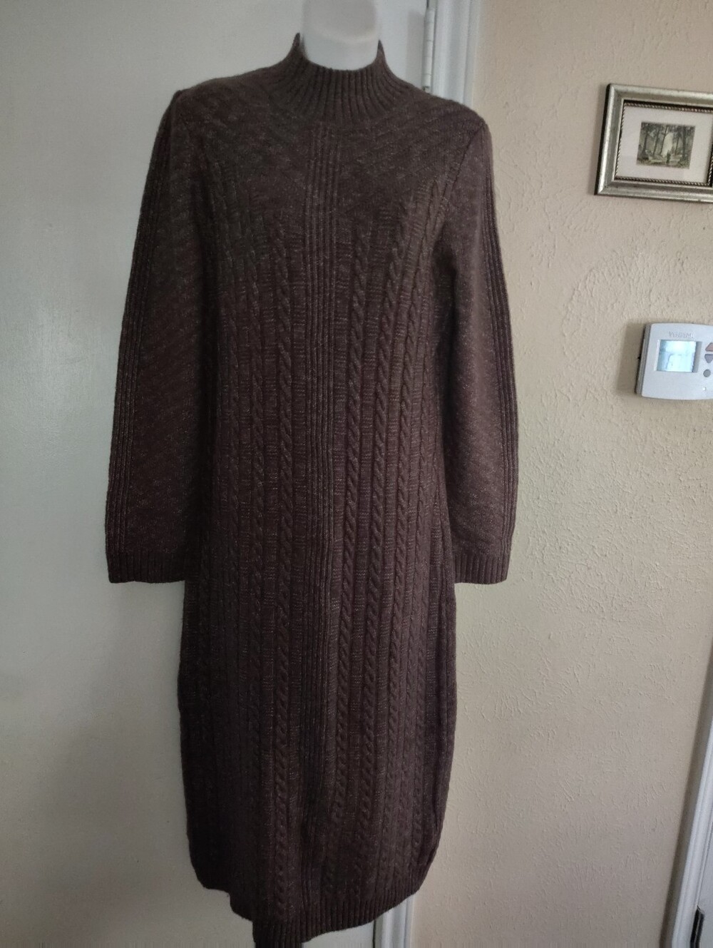 Tahari cable sweater knit dress